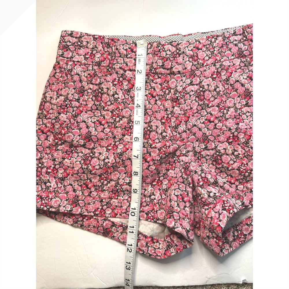 J.Crew Liberty Art Fabrics Floral Shorts Women's Size 0 Pink Cotton Tailored - Picture 7 of 9